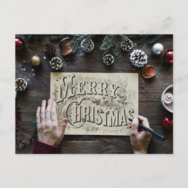 Enkel God Jul Vykort (Framsida)