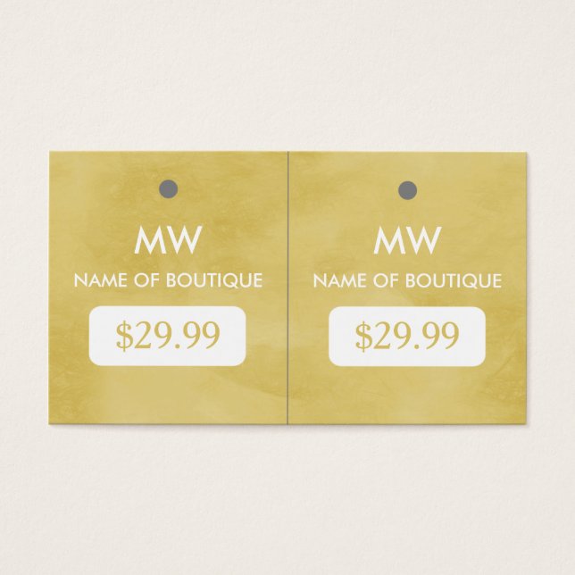 Enkel Goldenrod Chic Boutique Monogram-Märkre Visitkort (Framsidan)