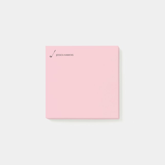 Enkel Golf Fläkt Personal Stationery Golf Klubb Post-it Block (Framsida)