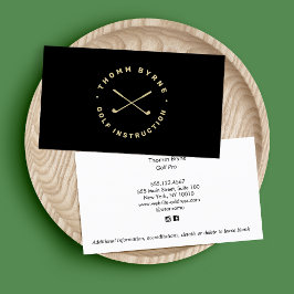 Enkel Golf-instruktör Pro korsade Golf-Klubbar Visitkort