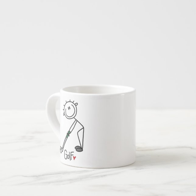 Enkel golfare i streckgubbstil espressomugg (Framsida vänster)