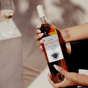 Enkel gothisk Halloween fest Vinflaska Etikett