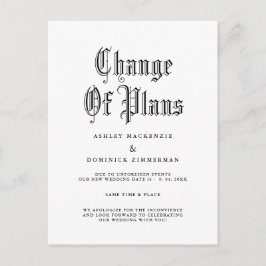 Enkel gotisk bröllopsuppdatering Förändring  Meddelande Vykort