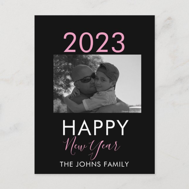 Enkel Gott Nytt År 2023 Foto Vykort (Framsida)