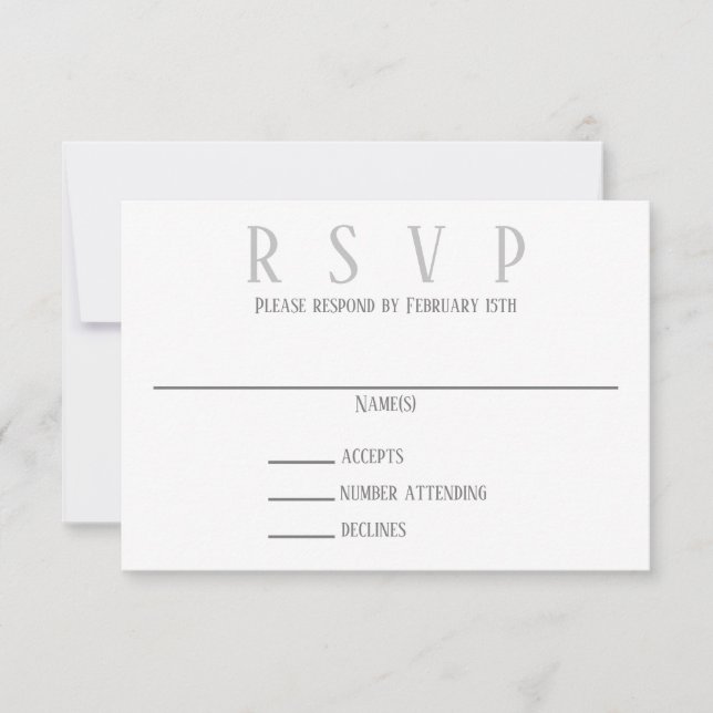 Enkel grå design - RSVP-inbjudan Inbjudningar (Framsida)