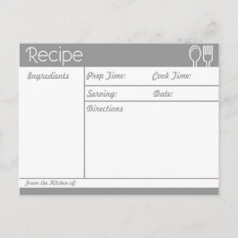 Enkel grå recept utan linjer vykort