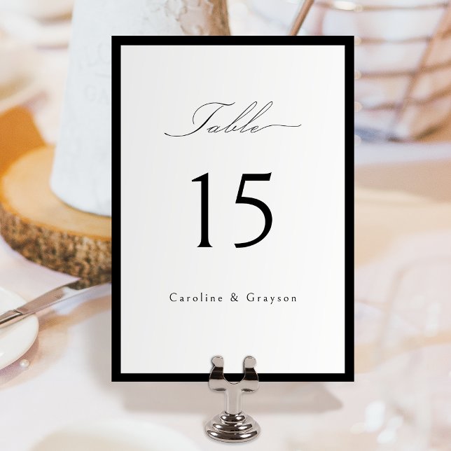Enkel graciös skript typografi bröllop bordsnummer (Simple Graceful Script Typography Wedding Table Number)
