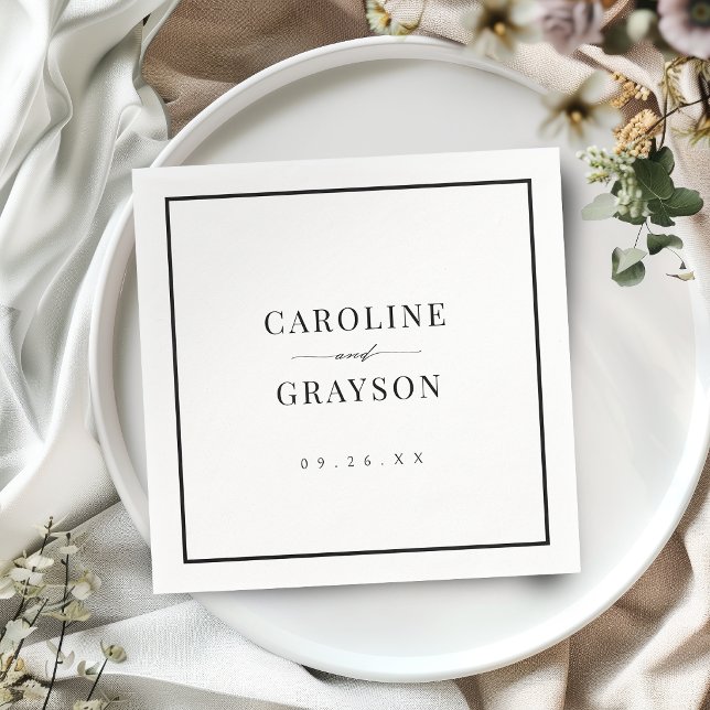 Enkel graciös skript typografi bröllop pappersservett (Simple Graceful Script Typography Wedding Napkins)
