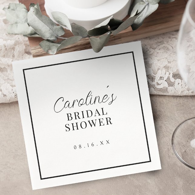 Enkel graciös skript typografi bröllopsdusch pappersservett (Simple Graceful Script Typography Bridal Shower Napkins)