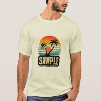Enkel grafisk herr-T-shirt med solnedgång vid stra T Shirt