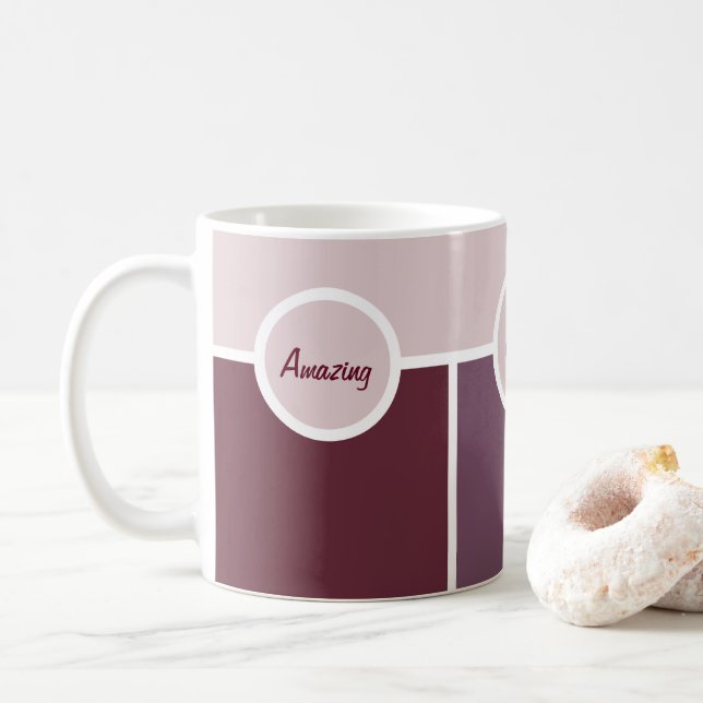 Enkel grafisk Lila Grönt Stil Kaffemugg (Med munk)