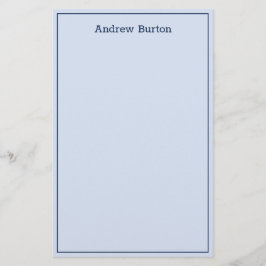 Enkel Gräns Personlig Stationery Papper | Blå