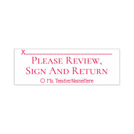 Enkel "Granska, signera och lämna tillbaka" Självfärgande Stämpel