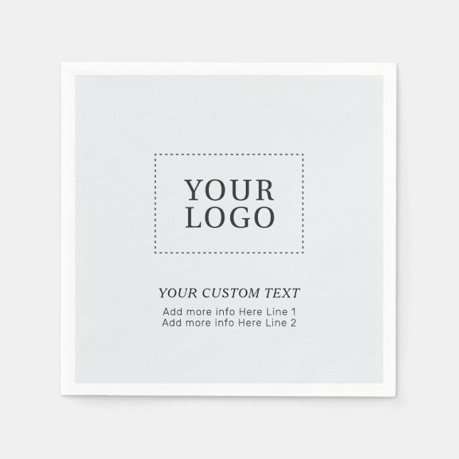 Enkel Grått Anpassningsbar Business Logotyp Promot Pappersservett (Framsidan)