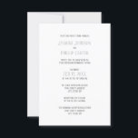 Enkel Grått-design - 3 x 5 Bröllop/Mottagande Inbj Inbjudningar<br><div class="desc">Modern i mitten av århundradet - Bröllop/mottagningsinbjudan</div>