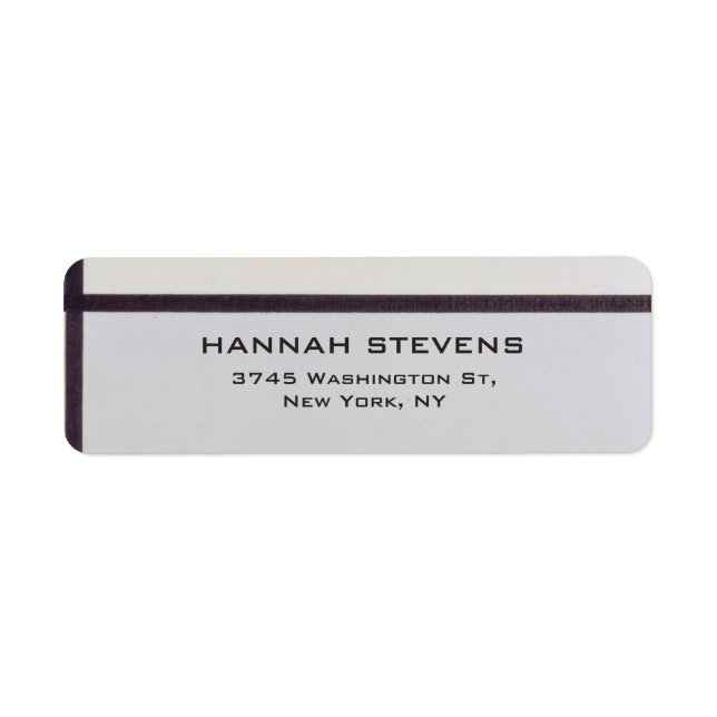 Enkel Grått-Elegant Modern Returadress Etikett (Framsidan)
