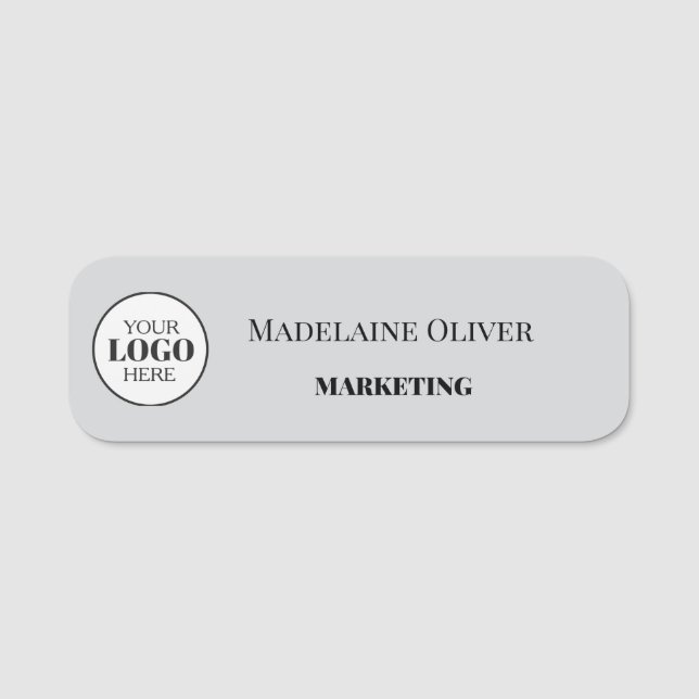 Enkel Grått för medarbetarLogotyp Namnbricka (Framsida)