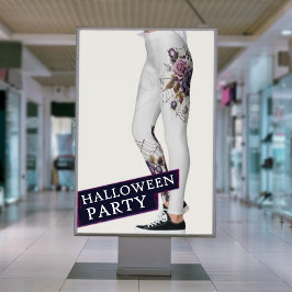 Enkel grått gotisk webben Halloween fest Leggings