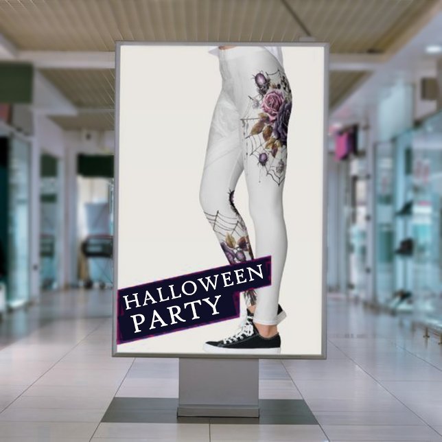 Enkel grått gotisk webben Halloween fest Leggings (Skapare uppladdad)