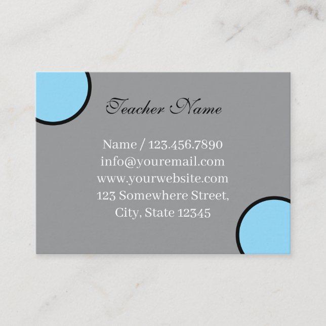 enkel grått-lärarmall visitkort (Framsida)