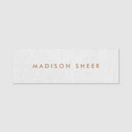 Enkel Grått Linen Professionell-anställd Namnbricka