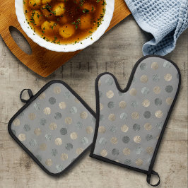 Enkel Grått och Silver Polka dots Modern och Elega