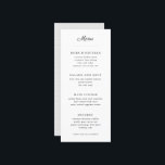 Enkel Grått och vit Bröllop Menu Meny<br><div class="desc">En enkel och modern smala-middag på anpassadet i klassiskt svartvitt. Med en mjuk grått-prickad baksida accentueras alla bord- eller ställe-inställningar för ett formellt tillfälle. De här menyerna ser underbara ut på varje platta!</div>