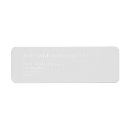Enkel Grått och Vit modern kalligrafi Returadress Etikett