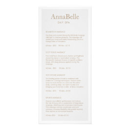 Enkel Grått Spa Salon Pris List-meny Reklamkort