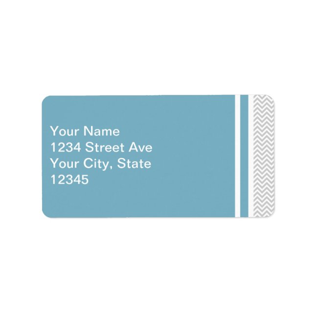 Enkel Grått ZigZag Adressetikett (Framsidan)