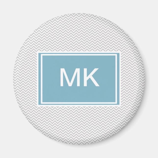 Enkel Grått ZigZag Magnet (Framsidan)