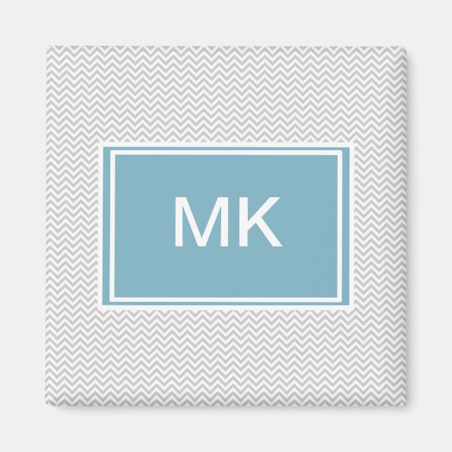 Enkel Grått ZigZag Magnet (Framsidan)