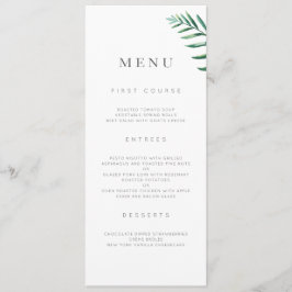 Enkel Greenery Bröllop Menu Meny