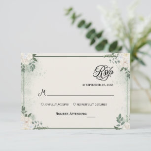 Enkel Greenery Eukalyptus RSVP-inbjudan OSA Kort
