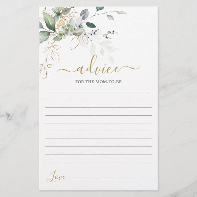 Enkel grey Advice for the Mamma to be card (Framsida)