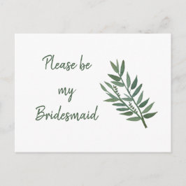 Enkel grey Botanical Bridesmaid Frieri Vykort