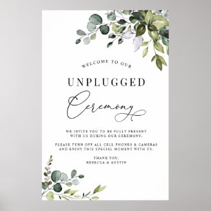 Enkel Grey Bröllop-fristad Ceremony Poster