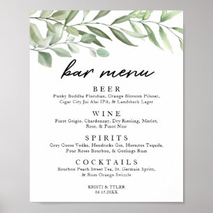 Enkel Grey Lövs Pub Menu Poster