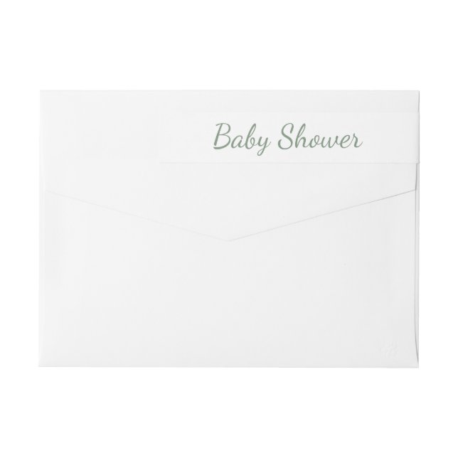 Enkel grön baby shower etikettband (Baksidan)