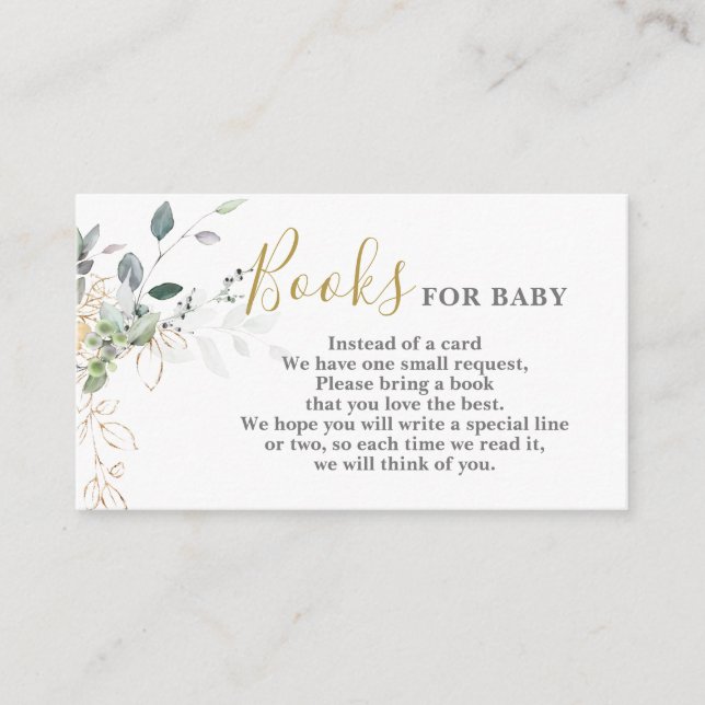 Enkel grön Bokar för Baby-kort Tilläggskort (Framsida)