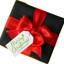 Enkel grön Glad Jul presenttagg