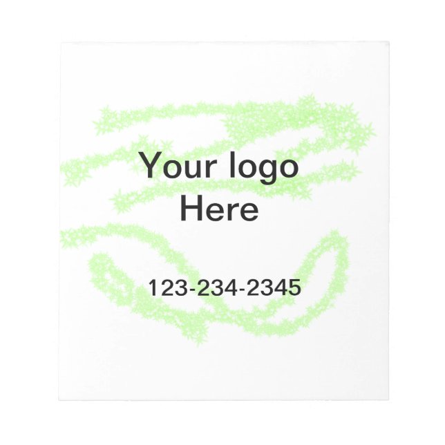 Enkel grön glittrig glitter lägg till din logotyp  anteckningsblock (Framsida)