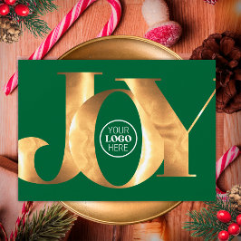 Enkel Grön Guld Glädje Företag Logotyp God Jul Julkort