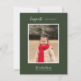 Enkel grön julblomma julkort