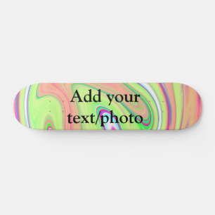 Enkel grön orange akvarell lägg till din text namn mini skateboard bräda 18,5 cm