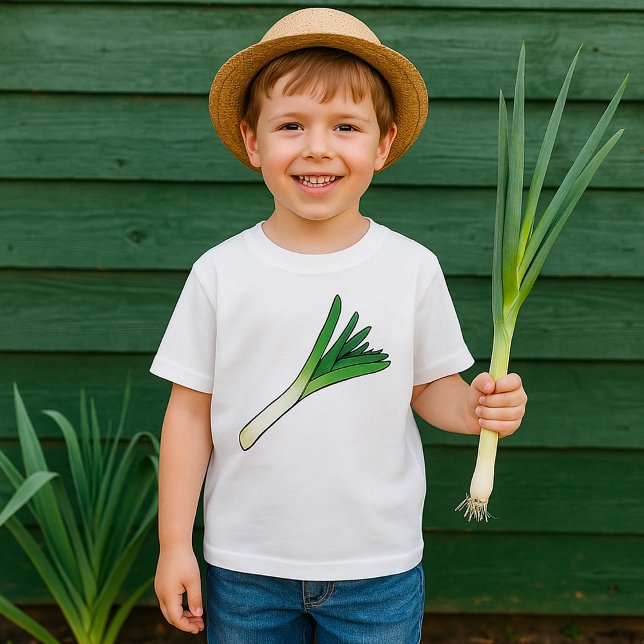 Enkel grön purjolök grönsak t shirt (Skapare uppladdad)