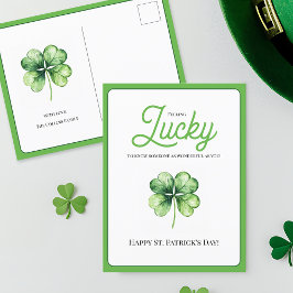 Enkel Grön Shamrock Lycka till St Patricks Day Helg Vykort