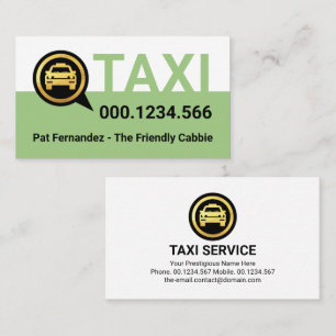 Enkel grön taxitjänstskikt visitkort