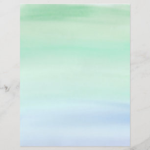 Enkel grön till blå akrylfärg tvätt