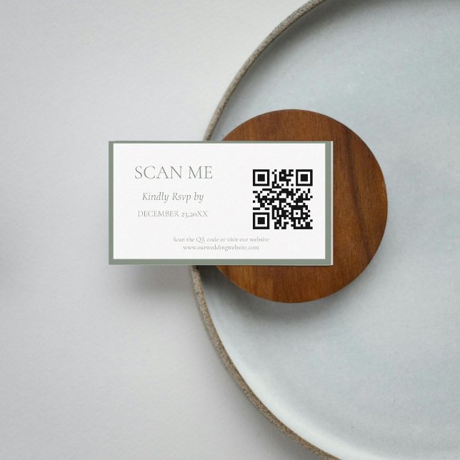 Enkel Grönt Botanisk vapensköld monogram bröllop Tilläggskort (Skapare uppladdad)